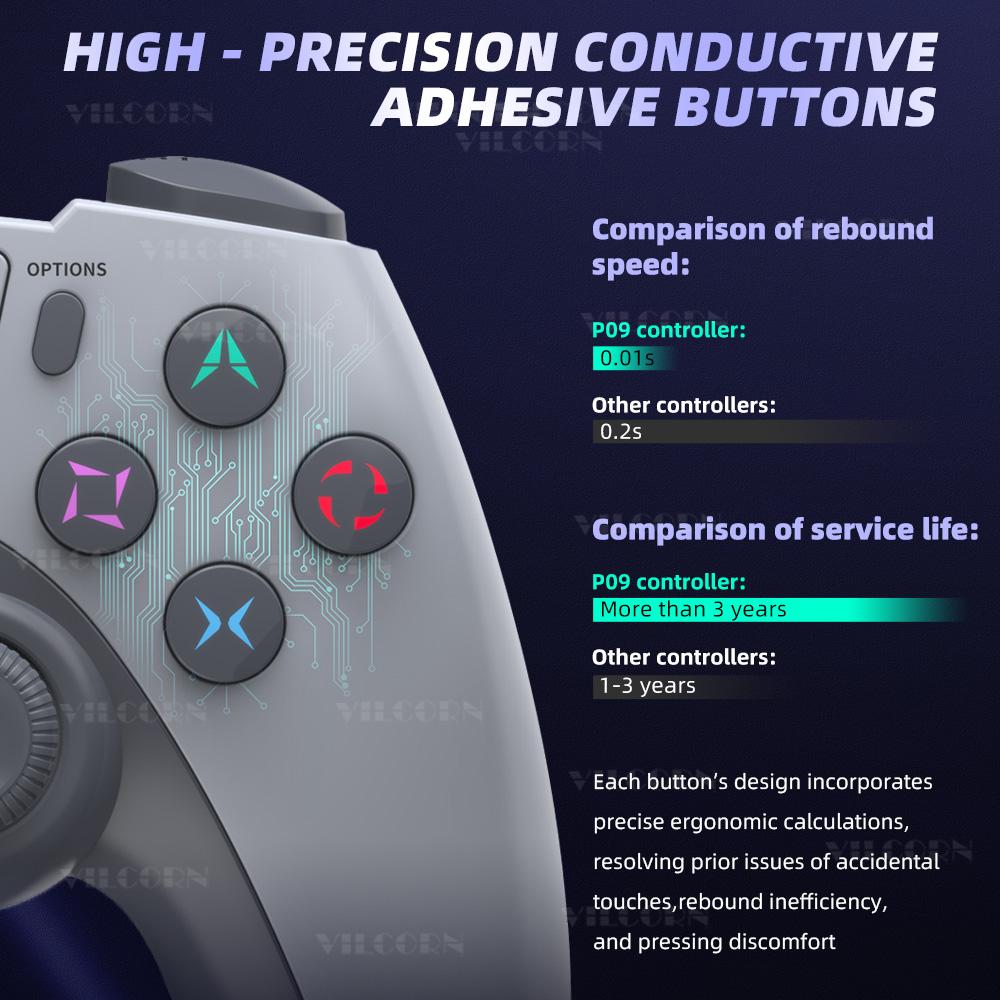 Wireless Gamepad for PS4 Console Bluetooth-Compatible Phone Game Controller For PC Dual Vibration 3D Joystick For Steam/IOS/Android Wireless Gamepad for PS4 Console Bluetooth-Compatible Phone Game Controller For PC Dual Vibration 3D Joystick For Steam/IOS/Android