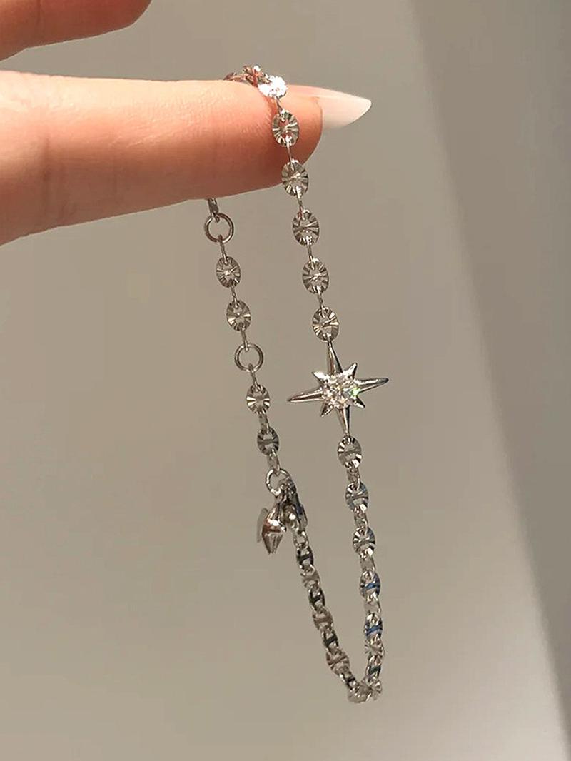 Elegant Zirconia Star Bracelet for Women, Stylish Daily Party Accessory, Versatile and Chic Gift Idea, Fashionable Ladies' Jewelry
