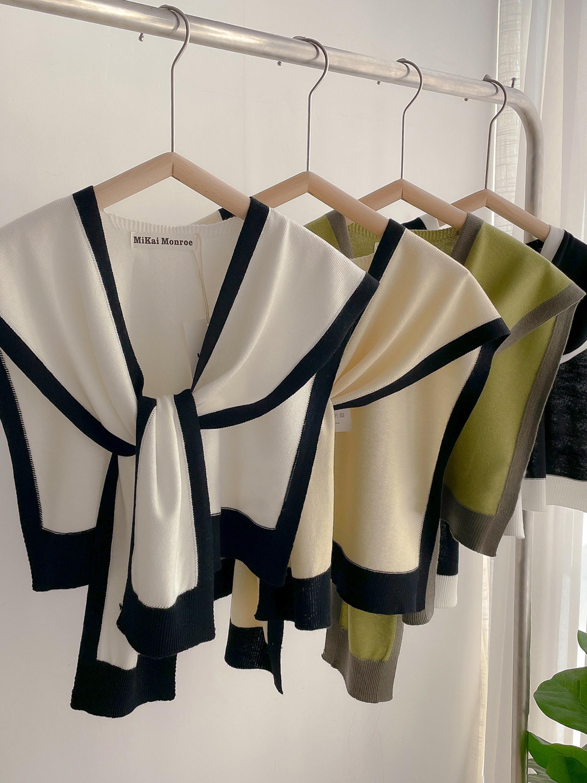 Women's Colorblock Shawl, Casual Soft Comfortable Shawl for Daily Wear, Fashion Accessories for Women & Girls Scarf