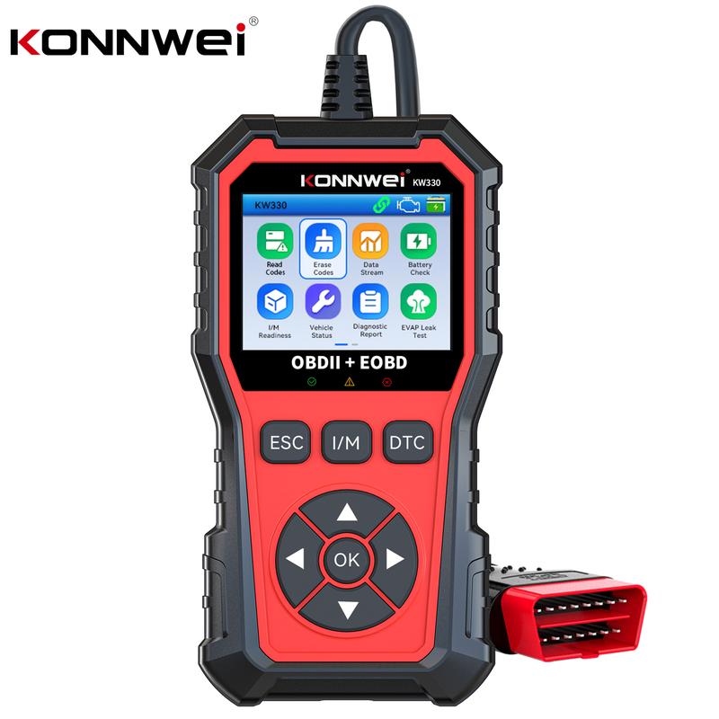 KONNWEI KW330 OBD2 Scanner with 2.8 Inch Color Screen, Free Upgrade & Print Function, Diagnostic Tool for Cars KONNWEI KW330 OBD2 Scanner with 2.8 Inch Color Screen, Free Upgrade & Print Function, Diagnostic Tool for Cars