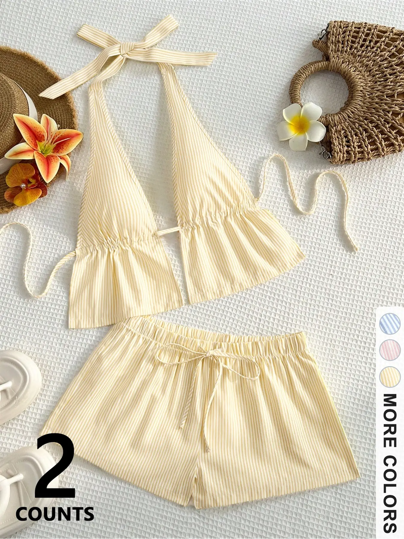 Drawstring Waist Shorts, Y2K Casual Home & Beach Vacation Wear