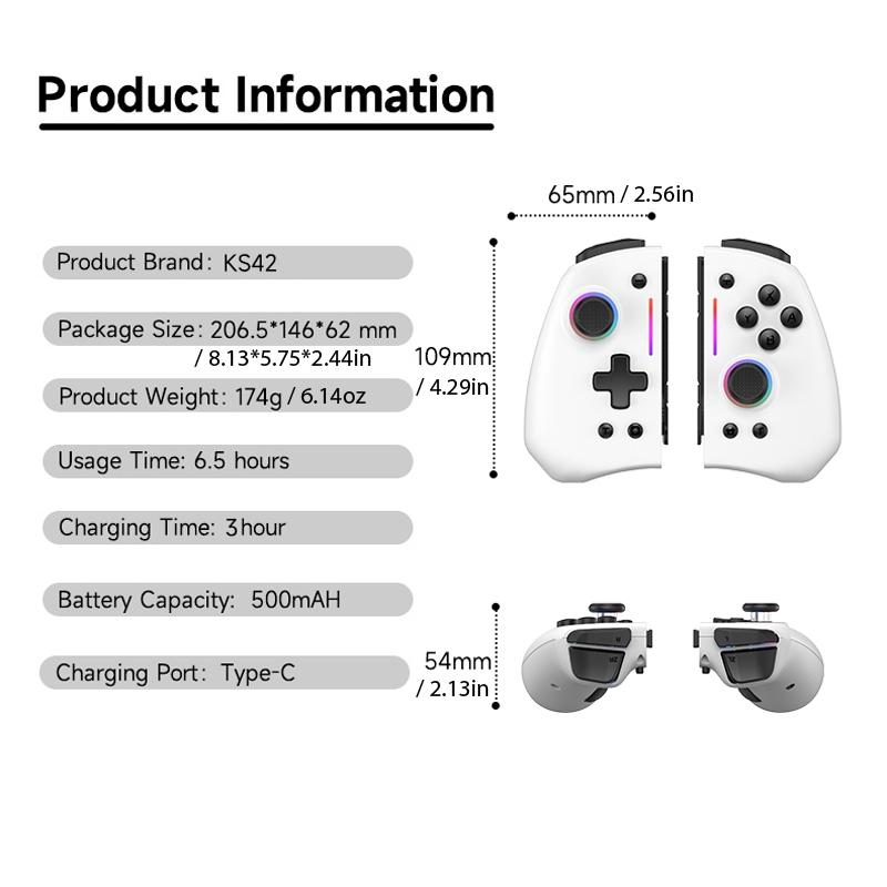 Wireless Bluetooth Control For Nintendo Switch & OLED & Lite Gamepad Controller Gaming Command Mando Game Pad Accessories Wireless Game Controllers Hall effect joystick Console Joystick RGB light macro six axis motion Kit Digital Wireless Controller