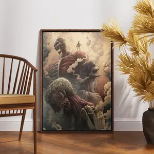 Attack on Titan Anime Canvas Print - Easy-Stick Waterproof Wall Decor for Modern Home, Bedroom & Anime Fans
