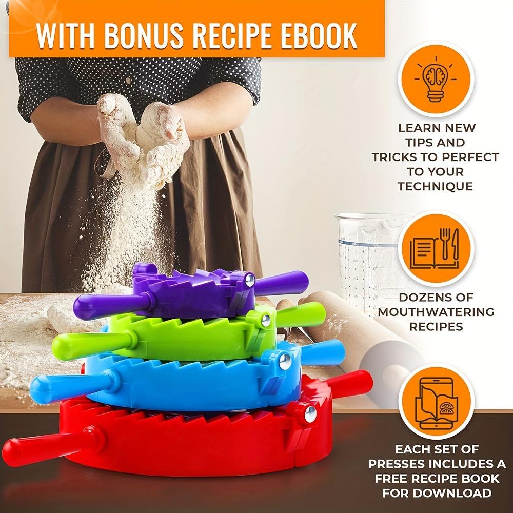 4 Pcs Solutions Dumpling Maker Set,  Pierogy Maker, Pastelitos Maker Press with Ravioli Maker, Pierogi Cutters, Baozi Maker, Dumplings Machine, Mini Pie Maker, Dupling Maker, Gyoza Maker