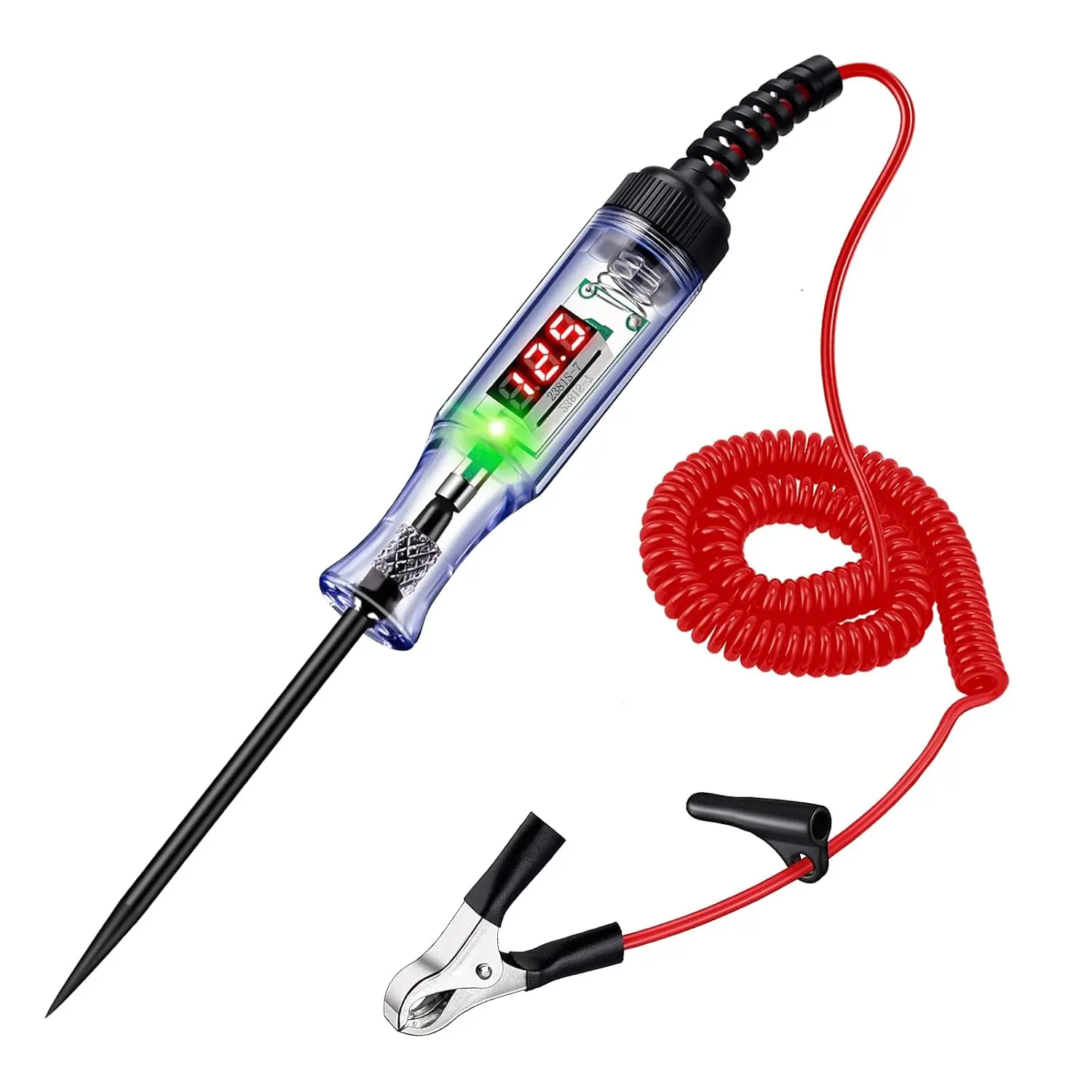Automotive Test Light with 3-120V LED DC Digital  Display, Circuit Tester Automotive with  Color Polarity , Electrical Test Pen with  Hard Steel Probe for  RV Fuse