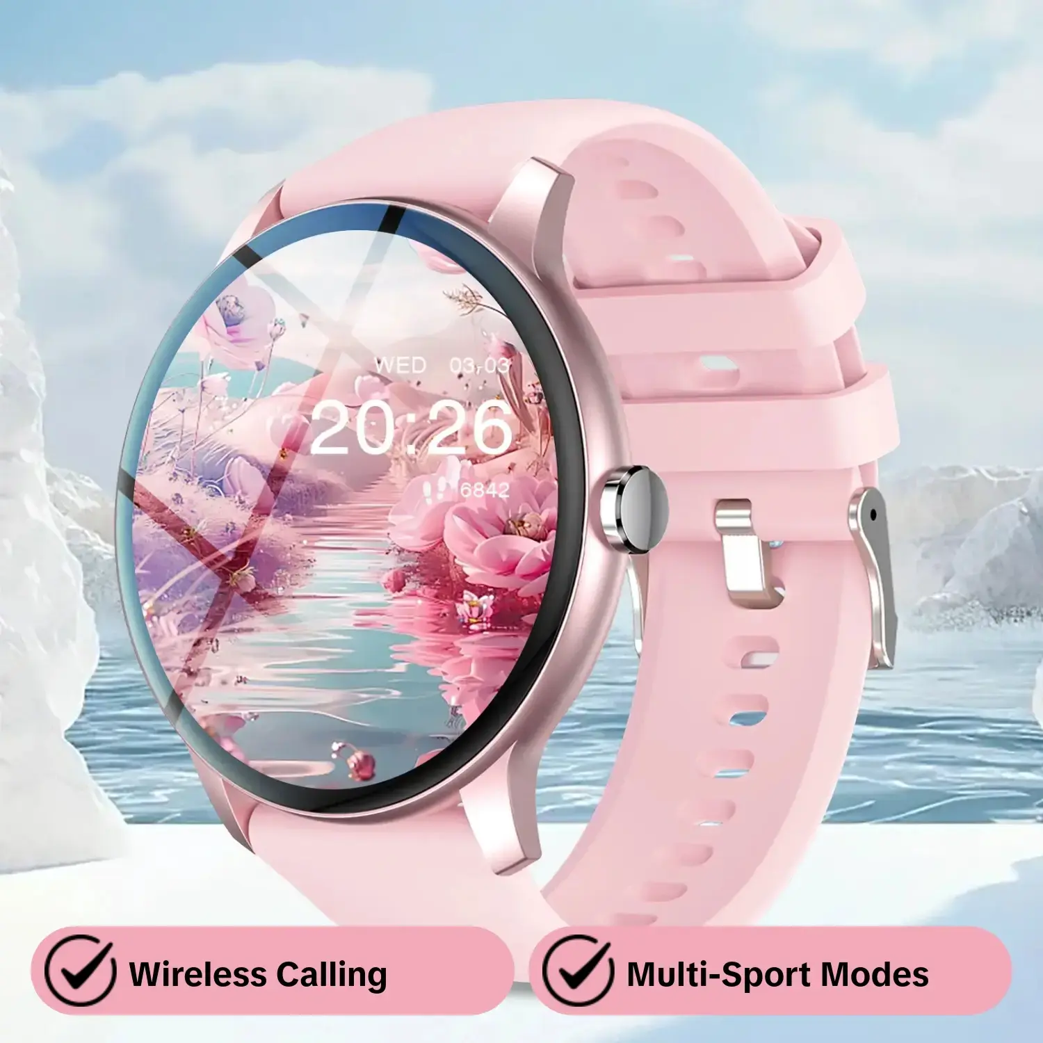 Smart Watch with Bluetooth-compatible, Wireless Calling & Dialing, Multi-Sport Modes, Call & Message Alerts, Outdoor Wearable Device