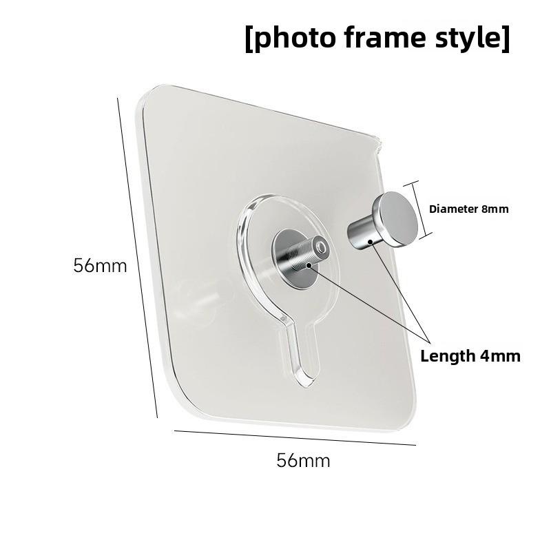 Heavy-Duty No-Drill Adhesive Wall Hooks, Stainless Steel Nail-Free Hangers