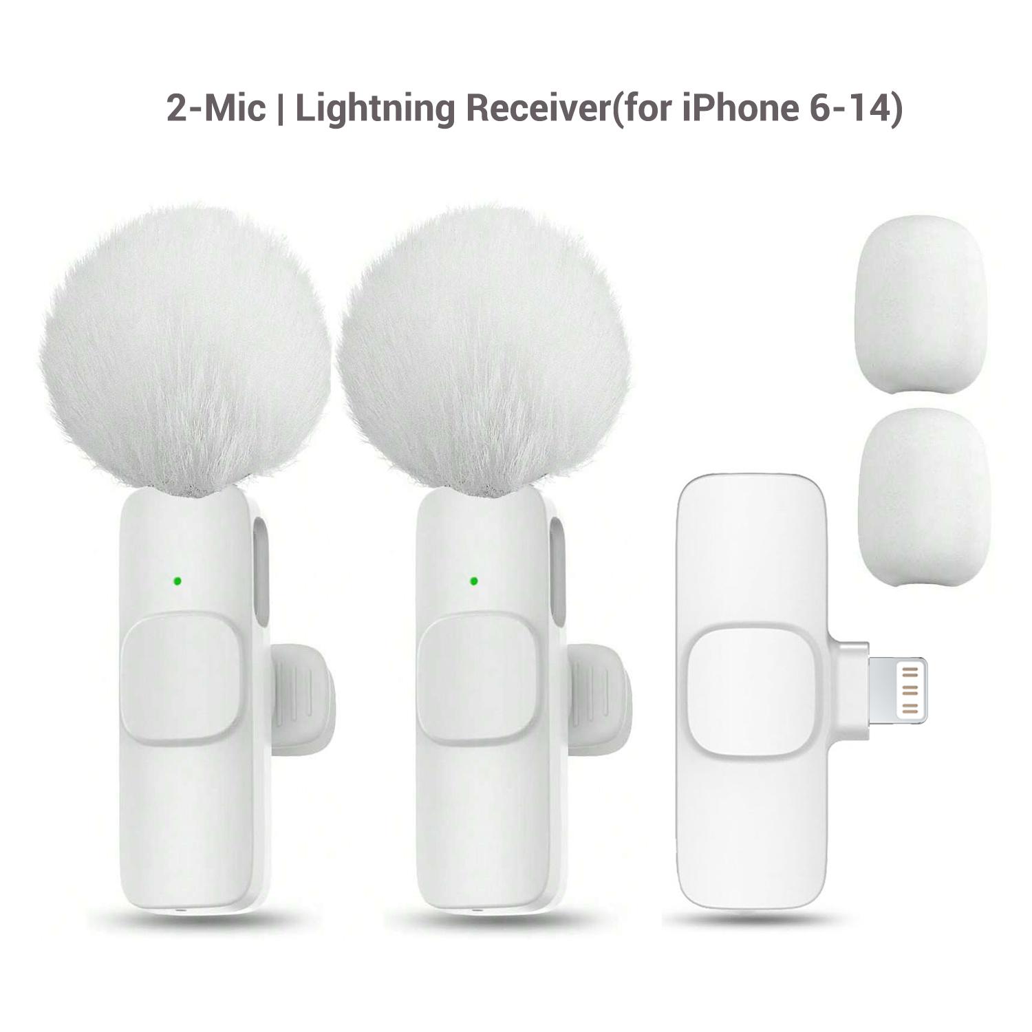 Professional Wireless Lavalier Microphone, USB Rechargeable Plug-and-Play Lapel Mic for Video Recording, Teaching, Interviews and Podcasts