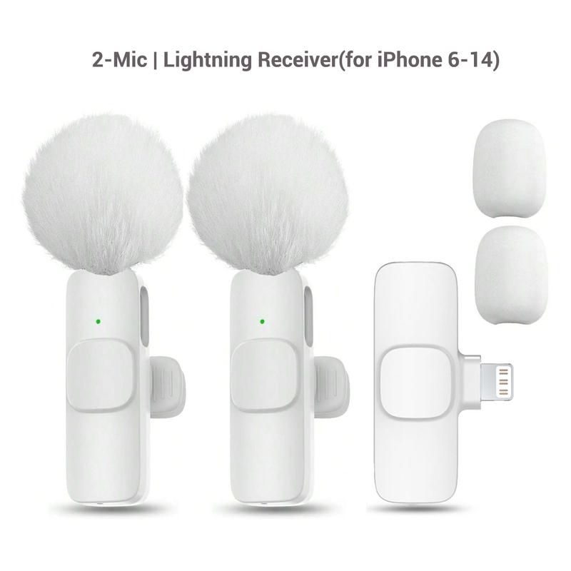 Professional Wireless Lavalier Microphone, USB Rechargeable Plug-and-Play Lapel Mic for Video Recording, Teaching, Interviews and Podcasts