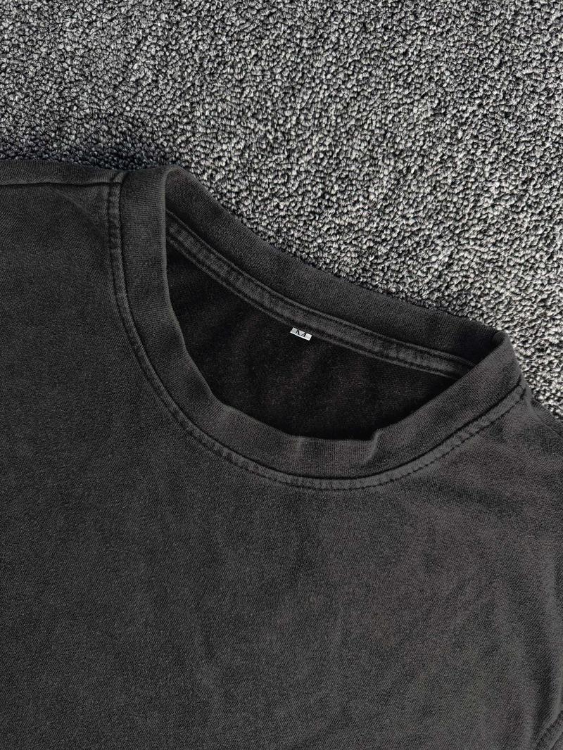 Dark angel print retro distressed men's vest, round neck, trendy sleeveless top, suitable for music lovers, men's summer wear.