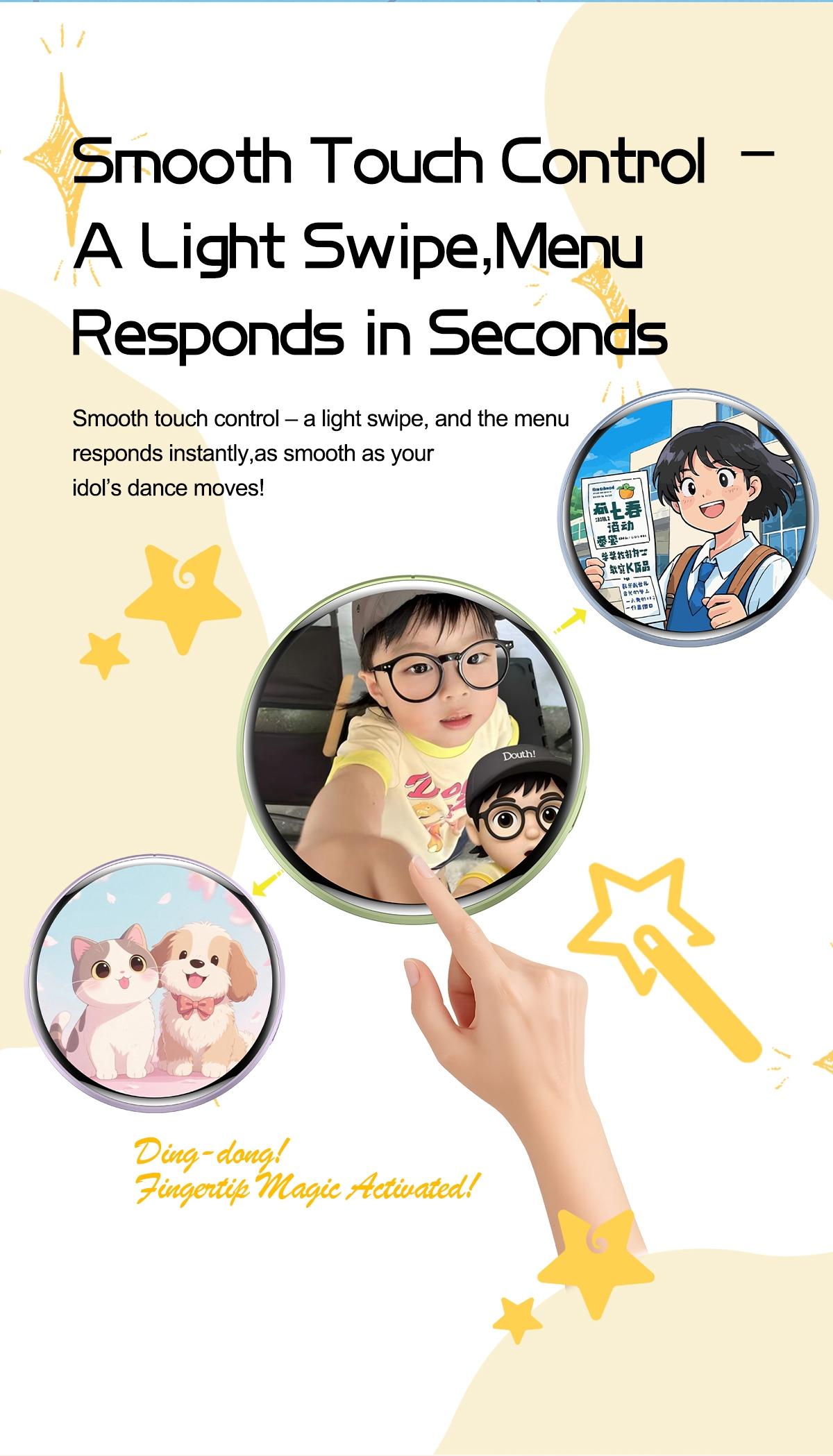 Electronic beep, mini screen projection, anime-themed accessories, 2D anime-style food beep electronic badges, authentic Bluetooth smart electronic photo album.