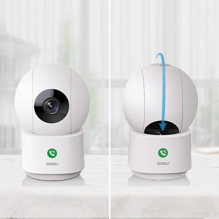 AOSU 2K Security Camera Indoor, Baby Monitor Pet Camera 360-Degree for Home Security, WiFi Camera with 5/2.4 GHz Wi-Fi, One-Touch Calls, Smart Motion Tracking, IR Night Vision, Compatible with Alexa