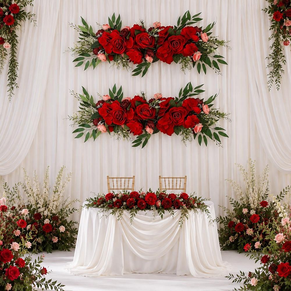 Realistic Rose Flower Arrangement, Wedding Table Decor, Valentine's Day Atmosphere, Floral Centerpiece, Wall Decoration, Bouquet