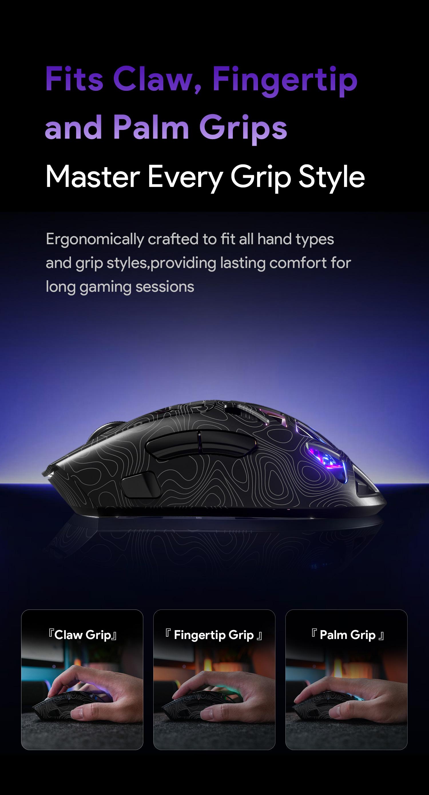 FURYCUBE G11 Tri-Mode Gaming Mouse 2.4G Bluetooth Wired Rechargeable RGB Lighting Optical Sensor for Gaming & Office Accessories