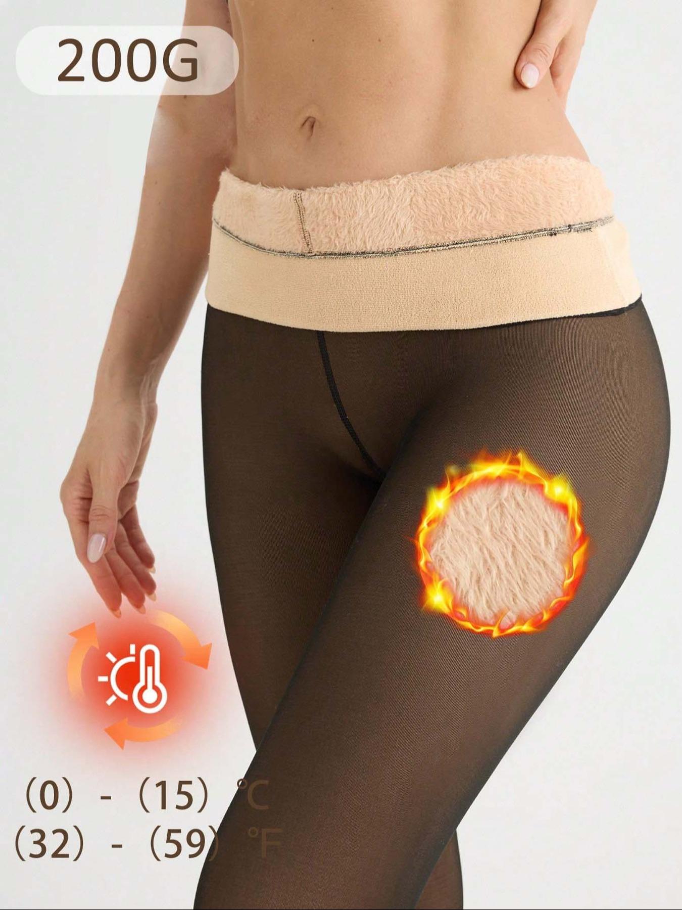 Fleece-Lined High-Waist Tights, 200g Thick Warm Leggings, Multiple Colors, All-Season Wear, Perfect for Cold Weather & Daily Use