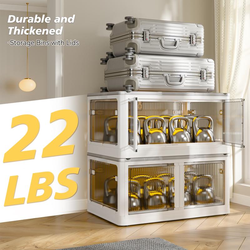 Raybee Stackable with Wheels Storage Organizer, Large Plastic Storage box with Lid Collapsible Storage Bins for Closet Organizers, Storage Containers Box for Bedroom Office Raybee Stackable with Wheels Storage Organizer, Large Plastic Storage box with Lid Collapsible Storage Bins for Closet Organizers, Storage Containers Box for Bedroom Office