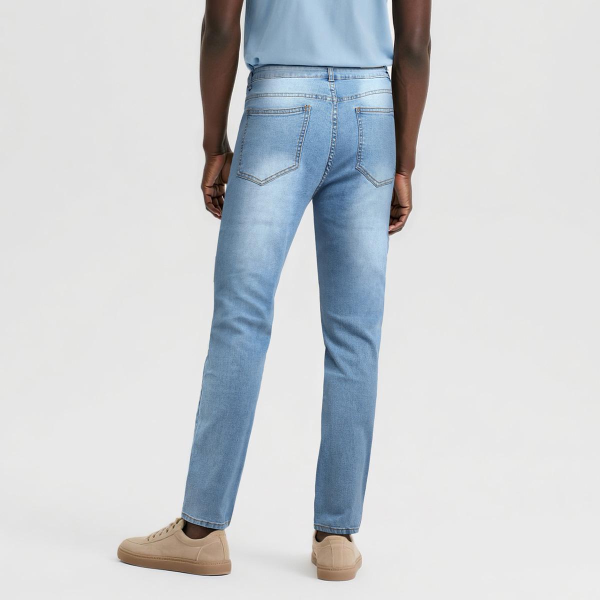 GINGTTO Men's Slim Straight Fit Jeans Comfort Stretch Spill-resistant Denim Pants Stain Resistant Jeans