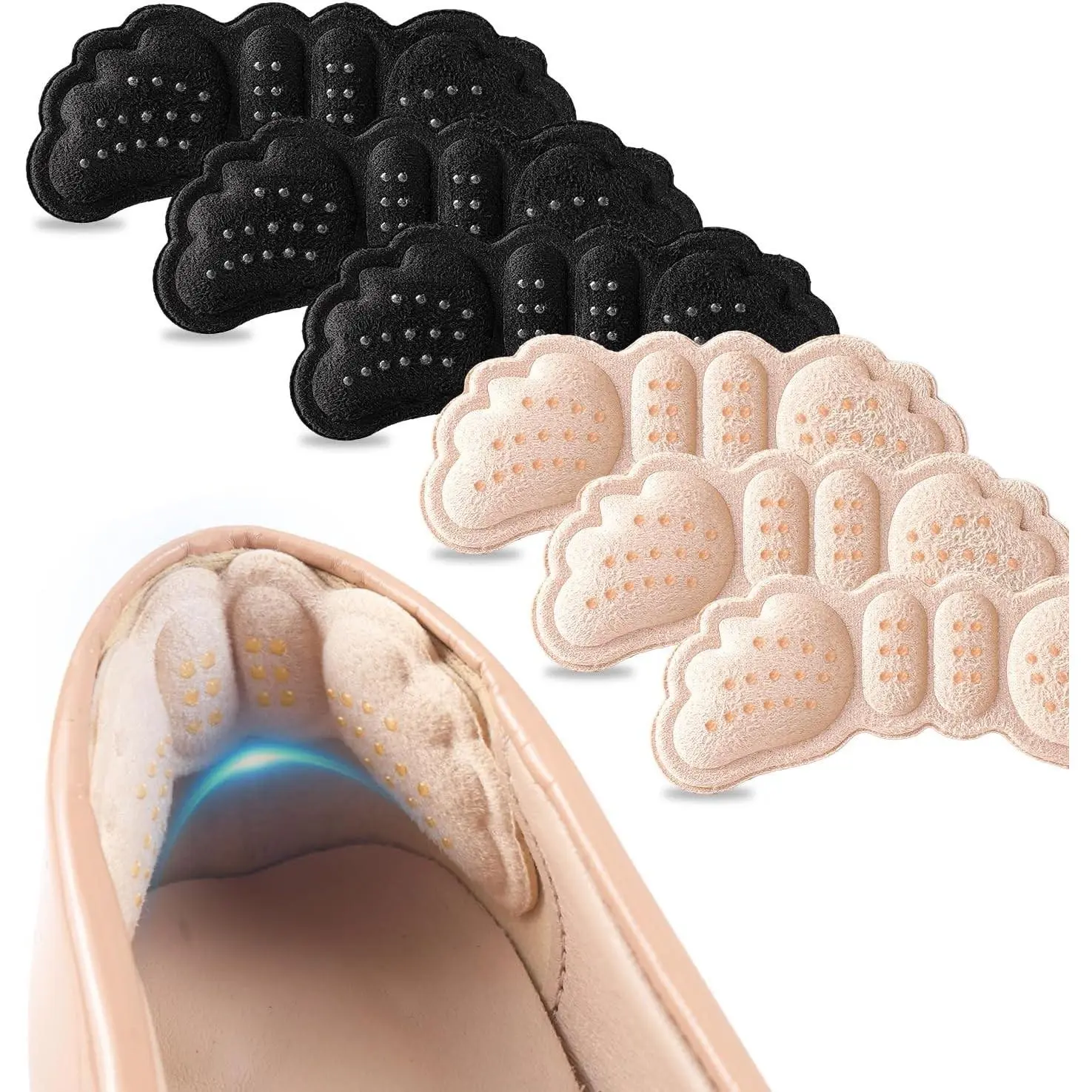 6 Pairs Heel Pads for Shoes: Heel Grips for Women Men - Heel Cushion Pads Heel Inserts for Shoe Too Big - Ultra Soothing Heel Protectors for Heel Pain Heel Slipping Blisters Friction