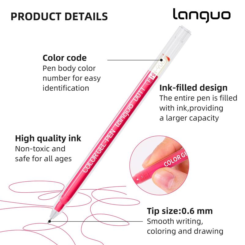 NEW 252 Pieces/234 Colors (Professional Edition) Languo Color Painting Gel Pen Set, 45/72/99/168 Pcs, with Storage Box, 0.6mm Needle Tip, Rich Color, Art Supplies for Diary, Card, DIY, Art Drawing Supplies