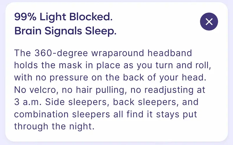 Mellow Sleep | Lights Out Weighted Eye Mask – Strapless 360° Wraparound Sleep Mask, Deep Pressure Relaxation Eye Mask for Better Sleep, Soft Comfortable Light Blocking Eye Mask for Travel, Naps & Stress Relief