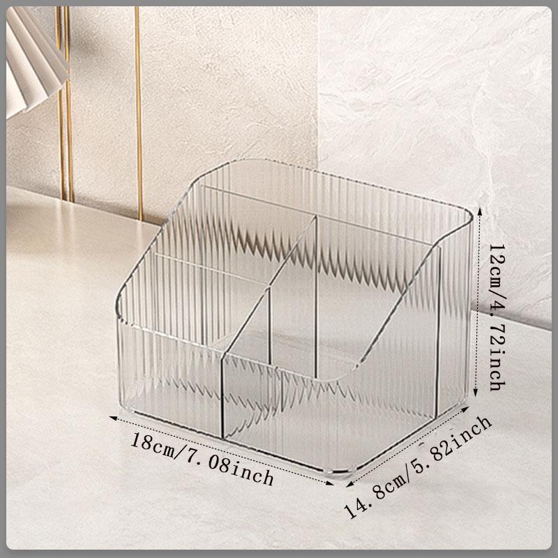 Four-Compartment Storage Box, Stationery Organizer, File Holder, Cosmetic & Skincare Container, Ideal for Office, Bedroom, Living Room