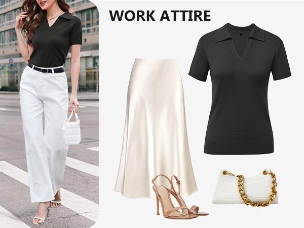 Arach&Cloz Womens Wool Blend Polo Shirts Spring Summer Sweater Tops 2025 Short Sleeve Soft Trendy Business Casual Outfits Arach&Cloz Womens Wool Blend Polo Shirts Spring Summer Sweater Tops 2025 Short Sleeve Soft Trendy Business Casual Outfits