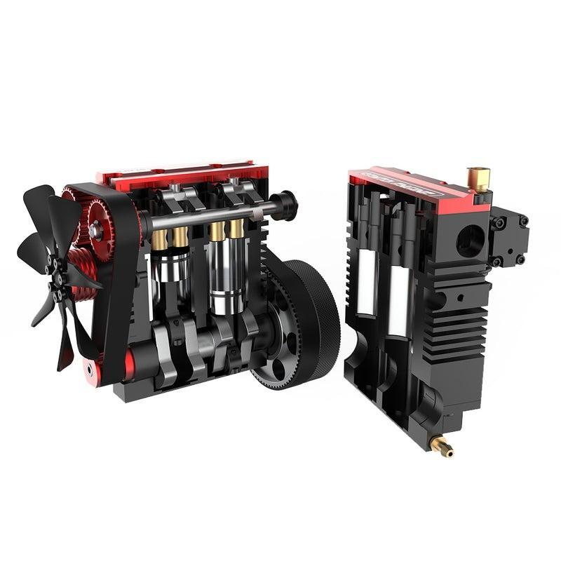 TOYAN SEMTO FS-L200AC ST-NF2 Nitro Engine Model Kit Simulation Mechanical DIY 7cc SOHC Inline 2-Cylinder 4-Stroke Air Cooled for Adults Hobbyists STEM Science Project Gift