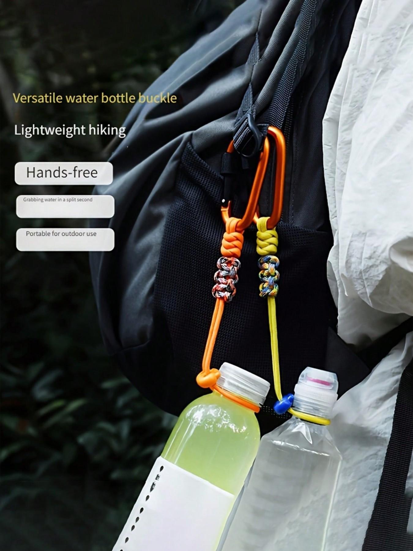 Multifunctional Outdoor Camping Accessory, Durable Braided Rope Keychain With Anti-Loss Strap And Water Bottle Hook, Rope Carabiner, Multi-Functional Hiking Backpack Buckle, Portable Water Bottle Lanyard For Hiking, Camping, Cycling, Beach, Etc