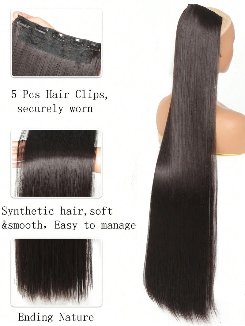 Super Long Straight Hair Extensions for Women, 30 Inch Clip-In Hairpieces, Invisible Instant Styling, Perfect for Cosplay and Daily Use