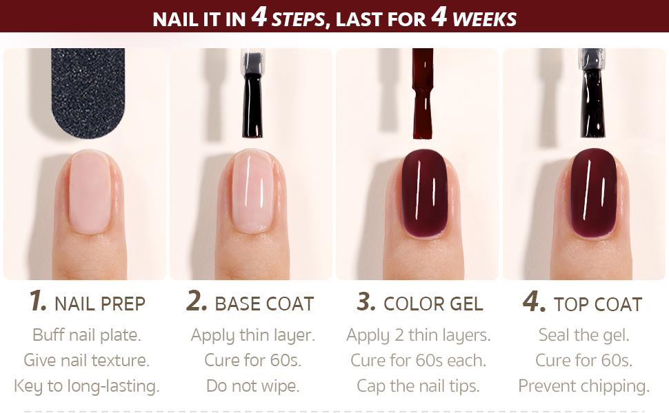 GAOY UV Gel Nail Polish, 16ml Soak Off Gel Polish, UV Light Cure for Nail Art DIY Manicure at Home, 1149 Dark Red Cherry Burgundy Red