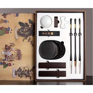 Premium Four Treasures of the Study Gift Set, Professional Huzhou Calligraphy Brushes Complete Kit for Chinese Calligraphy & Painting