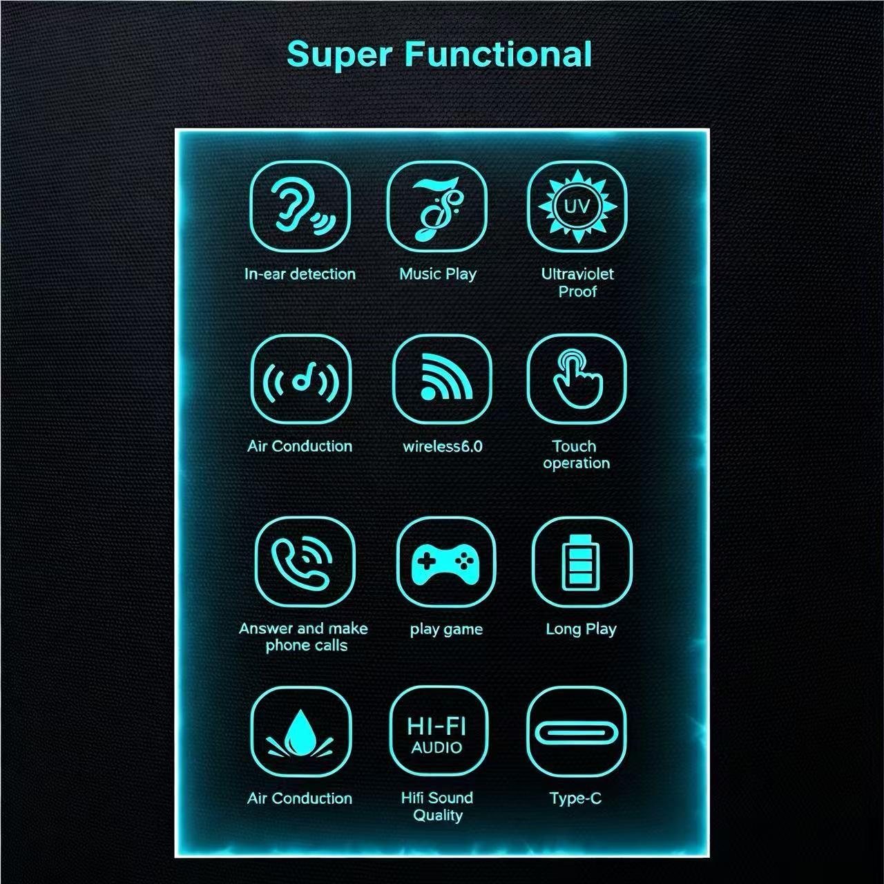 Half Frame Smart Bluetooth-compatible Sunglasses, Hands-Free Call Touch Control, Anti-Glare Lenses, Daily Commute Driving Glasses