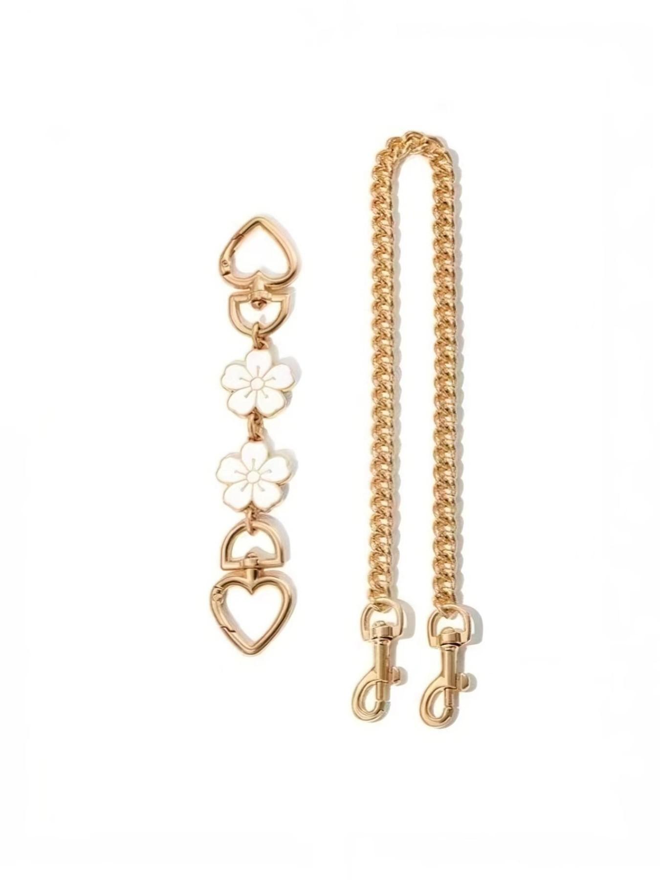 Cherry Blossom Bag Chain Extender, Metal Bag Strap for Handbag Transformation, Underarm Chain Accessory, Shoulder Strap Replacement