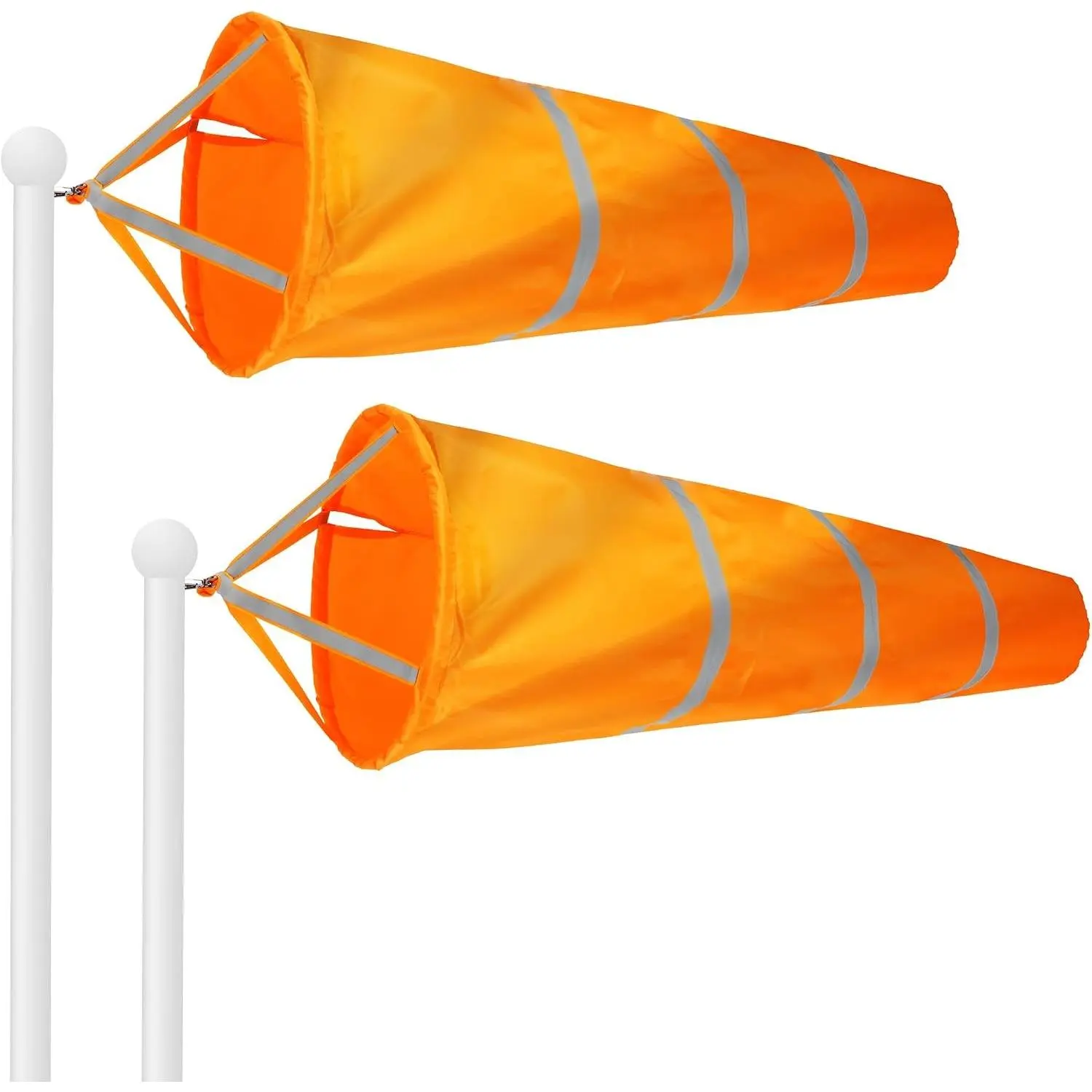 Heavy Duty Printed 210D Orange Windsock for Wind Direction Measurement (Orange 30" 2PK)