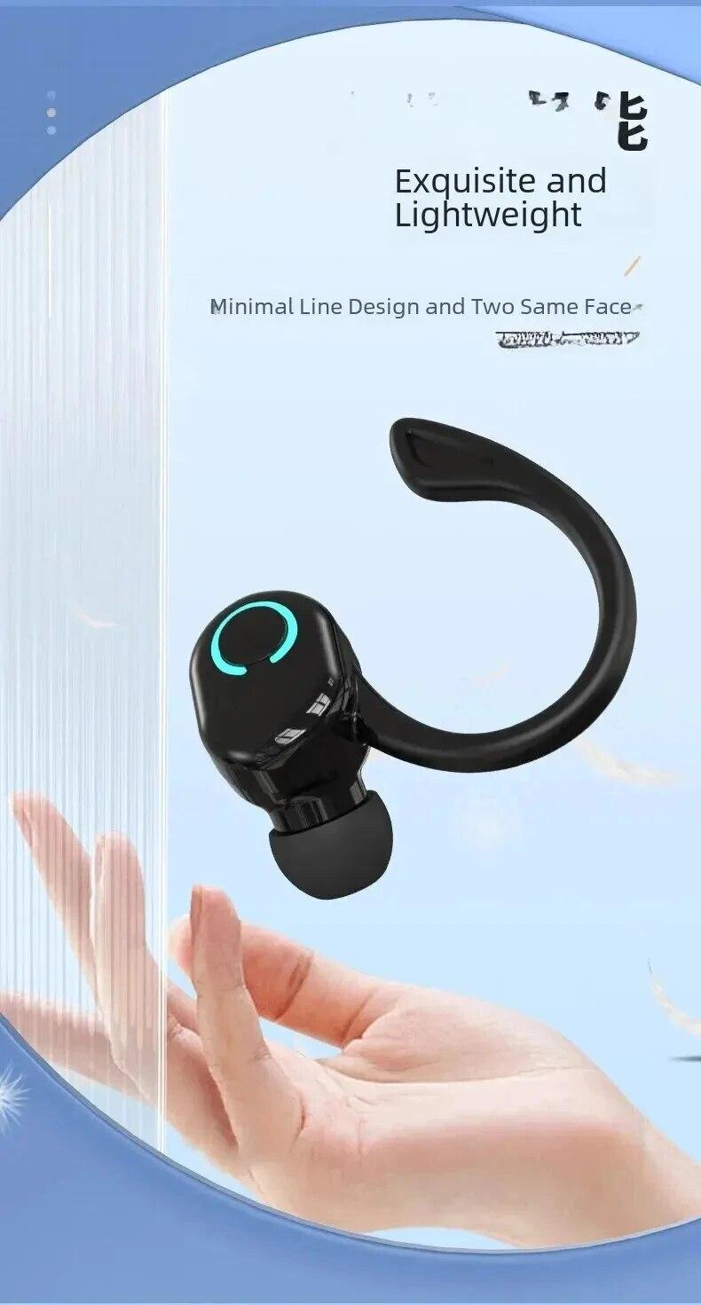 premium audio headset volume Bluetooth 5.2 Wireless Headset Single Ear-Hook Earplugs Ultra Long Battery Life Business Earphone Mobile Phone Headphone Earbuds adjustable