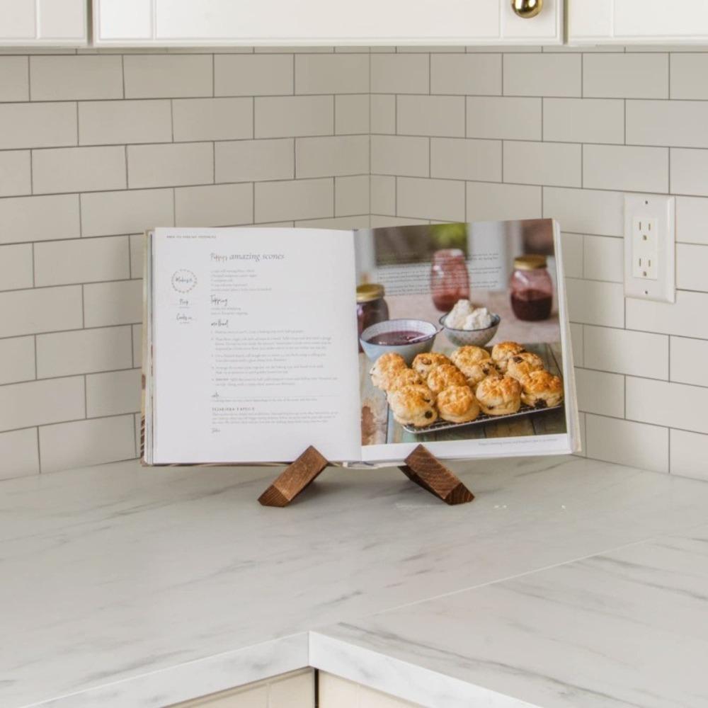 1/2pcs Handmade Composite Wood Recipe Holder - Modern X-Leg Design Kitchen & Desk Organizer, Smooth Surface Menu Display for Family Recipes, Elegant Natural Wood Grain Finish, Ideal Christmas/Easter/Wedding/Birthday Gift