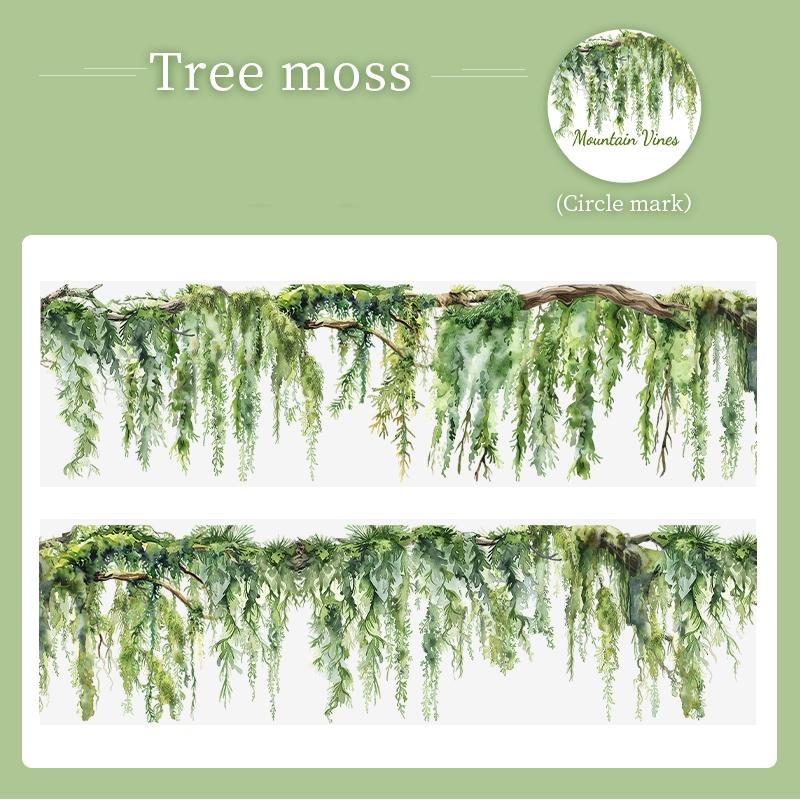 Mountain Vine Theme DIY Scrapbook Stickers Roll, Graphic Decal, Pet Tape Decorative Journal Album, Handmade Craft Supplies for Creative Projects
