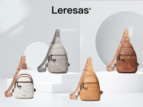Leresas Crossbody Bag for Women Men, 7L Sling Bag with Adjustable Strap, Vegan Leather Shoulder Bag Crossbody Purse for Travel Essentials, Work, Daily Use, Compact Backpack-Style Analog Bag Crossbodybag, Great Gifts for Birthday Valentine's Day
