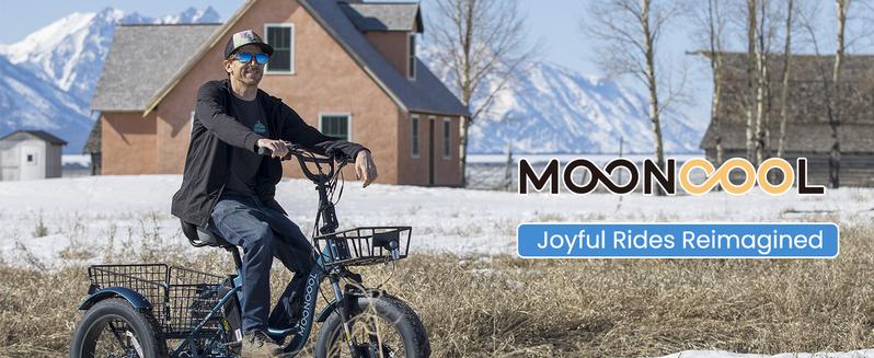 MOONCOOL TK1 Fat Tire Electric Tricycle for Adults, 20" x 4" Fat Tire Electric Trike, 48V 500W Motorized Electric Bicycle Bikes, 3 Wheels 7 Speed Ebike with Removable Battery, Aluminum Frame & Large Basket Ebike