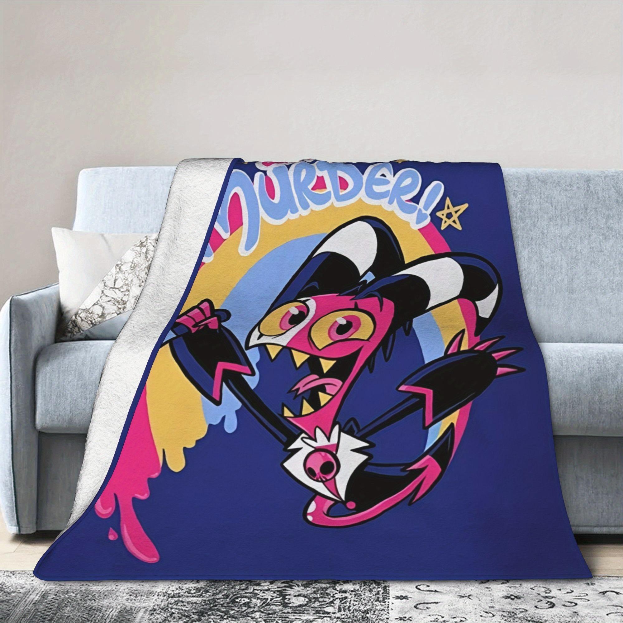 Anime Blitzø pattern printed flannel blanket, microfiber is soft and durable, perfect for travel, office or living room, a gift for anime fans