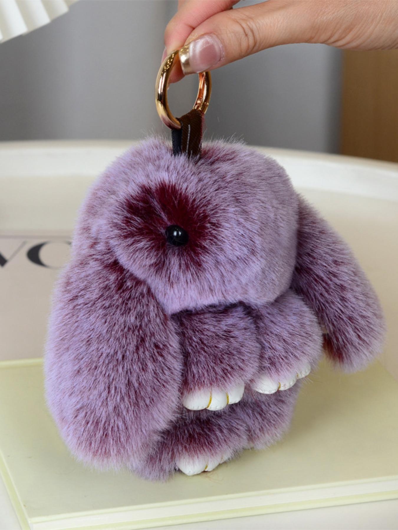 Handmade Cute Bunny Plush Keychain, Adorable Knitted Design, Perfect for Car, Bag, Phone, Fuzzy Keychain, Ideal Gift for Holidays & Birthdays