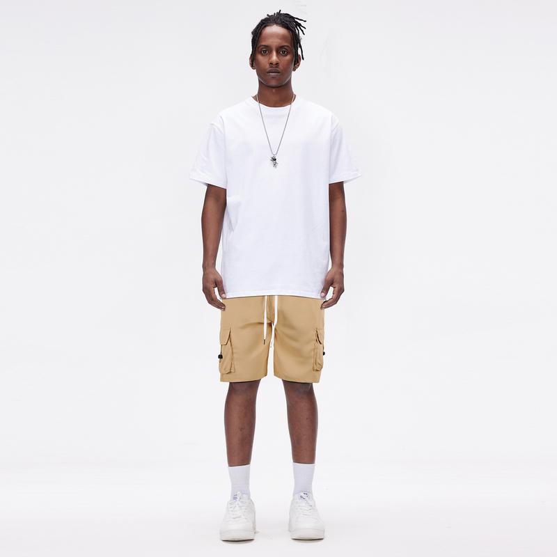 GINGTTO Mens Twill Cargo Shorts Elastic Relaxed Fit Casual Drawstring Work Shorts