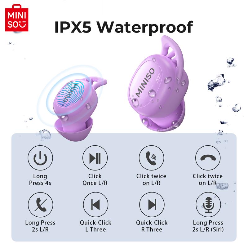 MINISO Sleep X16 Bluetooth Sleep Earbuds Noise Blocking Earbuds for Sleep Comfortable Fit Bluetooth 5.4 Wireless Headphones for Unlimited Sleep Sounds Sleep Monitor Personal Alarm Bluetooth Earphone Side Sleeper Supoort All Smart Phone