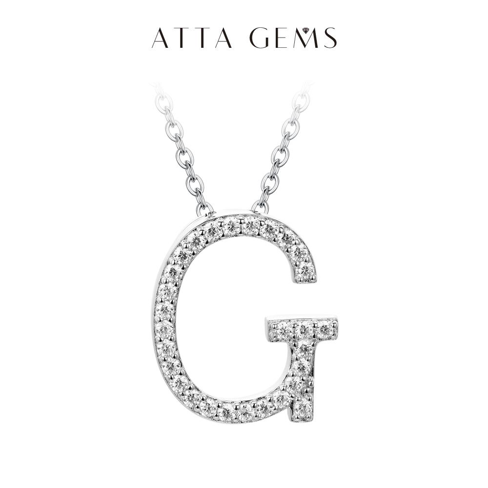 A~Z 26 Letters Necklace Synthetic Moissanite Pendant DIY Design Have Pendant and Chain Free N010 SpringStatements