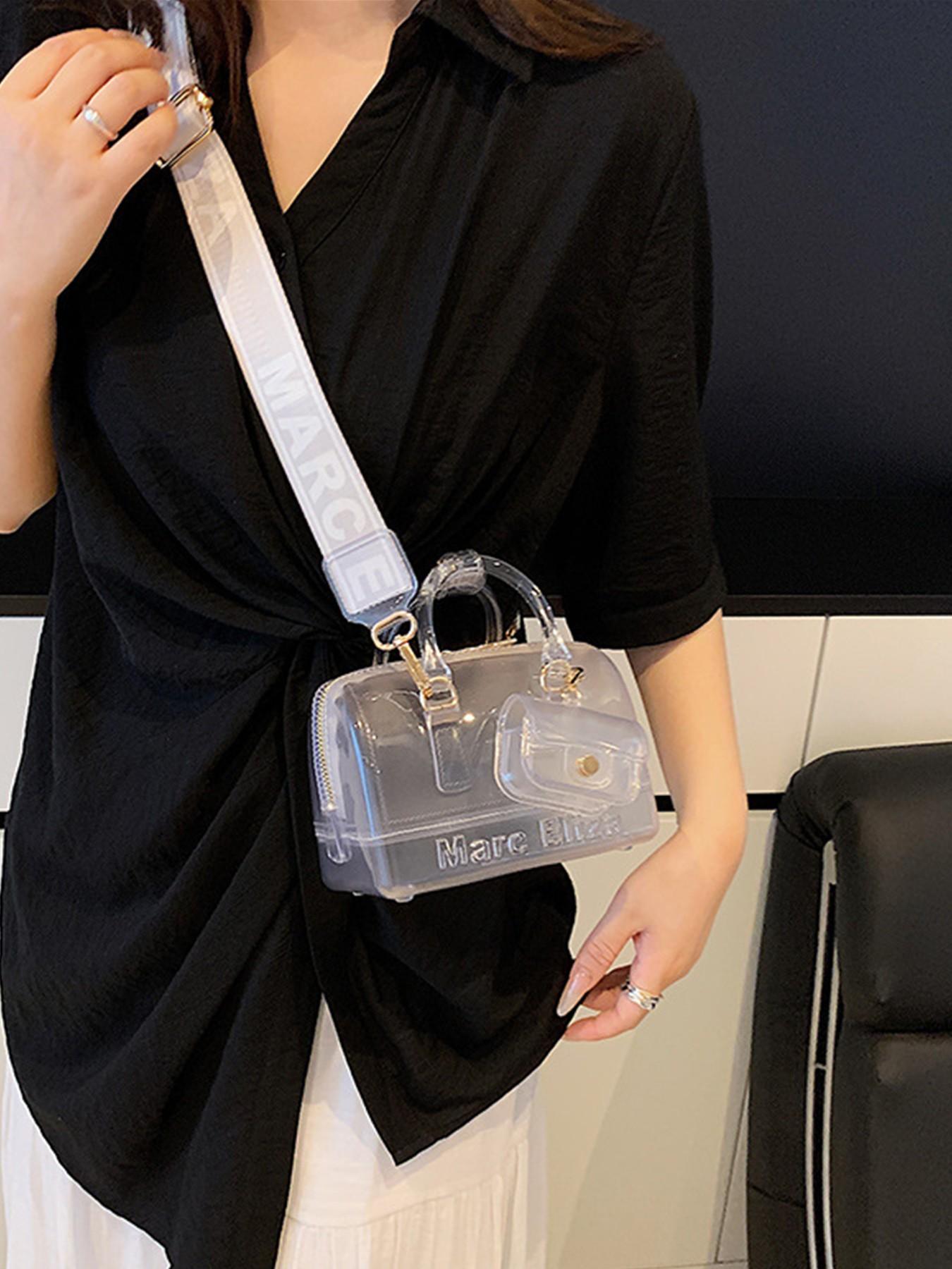 Fashionable 2026 Summer New PVC Transparent Jelly Handbag, Women's Mini Crossbody Bag with Earphone Pouch, Multiple Colors Available, Ideal for Students