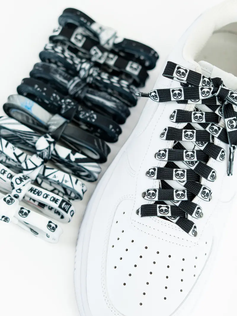 Pair of 8mm Personalized Shoelaces, Sporty Casual Versatile Shoe Laces 120cm Long, All Seasons Fashion Accessory
