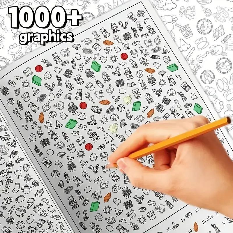 Interactive Seek-and-Find Coloring Book 🎨🔍 - 800+ Images (Ages 3+), Preschool Learning Tool, Black Friday Deal: Ideal Christmas Gift for Daycare 🎁