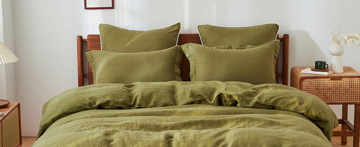 Simple&Opulence 100% Linen Duvet Cover Set, Pure Natural French Flax Purple Duvet Cover, Breathable Soft Comfy Linen Bedding Comforter Cover with Pillowcase