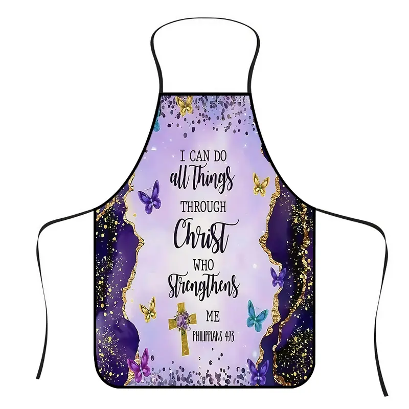 Gold Marble Butterfly Kitchen Apron, Religious Gift for Women, Mothers, Wives, Essential Kitchen Item, Birthday and Mother's Day Present