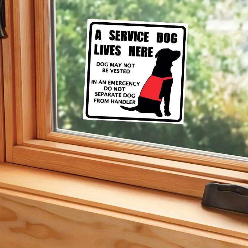 Service Dog Lives Here Emergency Sticker, Do Not Separate Dog From Handler, Vinyl Decal for Home Door Window Car, Service Dog Owner Gift